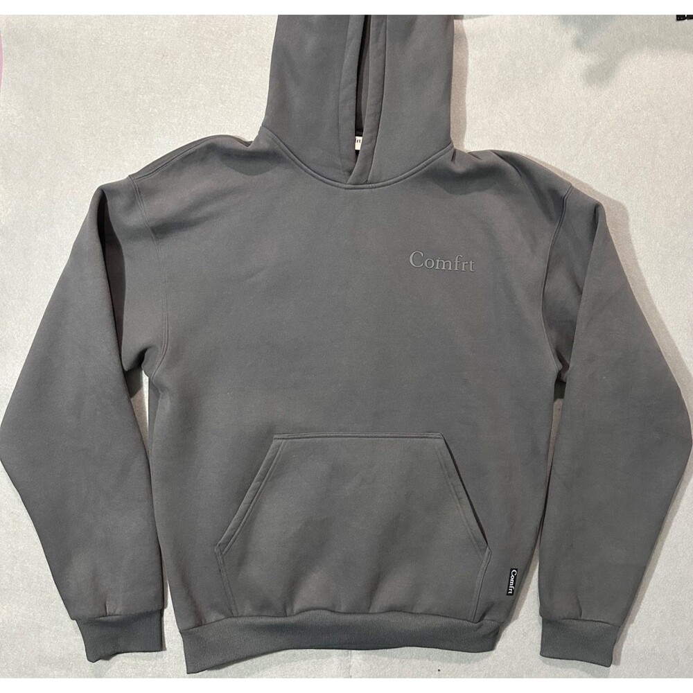 Comfrt Signature Hoodie Dark Grey Charcoal Sweatshirt Men's Size L Heavywe